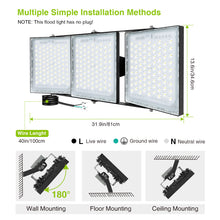 Load image into Gallery viewer, LED Flood Lights Outdoor, STASUN Max Series 750W 75000LM 6000K Dusk to Dawn Outdoor Lighting with Photocell, IP66 Waterproof, 3 Heads Adjustable Wide Outside Lighting for Parking Lot, Yard, Street, Stadium