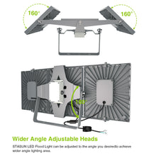 Load image into Gallery viewer, LED Flood Lights Outdoor, STASUN Max Series 750W 75000LM 6000K Dusk to Dawn Outdoor Lighting with Photocell, IP66 Waterproof, 3 Heads Adjustable Wide Outside Lighting for Parking Lot, Yard, Street, Stadium