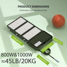 Load image into Gallery viewer, STASUN 800W 1000W 1200W LED Stadium Lights Outdoor – Ultra Series High Power, ETL Certified, 150LM/W, 5000K Daylight, 100-277V, IP67 Waterproof Flood Lights