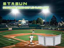 Load image into Gallery viewer, STASUN 900W LED Flood Light, Mini Series Stadium Lighting, 90000LM 6000K Daylight White, IP66 Waterproof, 3 Adjustable Panels