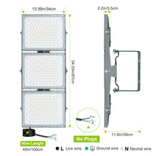 Load image into Gallery viewer, LED Flood Light Outdoor, STASUN Max Series 900W 90000lm 6000K Daylight White IP66 Waterproof, Stadium Lighting Commercial Parking Lot Light, Gray