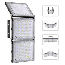Load image into Gallery viewer, STASUN 900W LED Flood Light, Mini Series Stadium Lighting, 90000LM 6000K Daylight White, IP66 Waterproof, 3 Adjustable Panels
