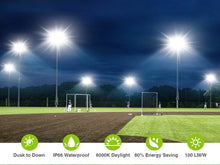 Load image into Gallery viewer, LED Flood Lights Outdoor, STASUN Max Series 900W 90000LM 6000K Dusk to Dawn Outdoor Lighting with Photocell, IP66 Waterproof, 3 Heads Adjustable Wide Outside Lighting for Parking Lot, Yard, Street, Stadium