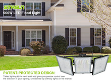 Load image into Gallery viewer, LED Flood Light Outdoor, STASUN Max Series 900W 90000lm 6000K Daylight White IP66 Waterproof, Stadium Lighting Commercial Parking Lot Light, Black