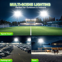 Load image into Gallery viewer, STASUN 900W LED Flood Light, Mini Series Stadium Lighting, 90000LM 6000K Daylight White, IP66 Waterproof, 3 Adjustable Panels