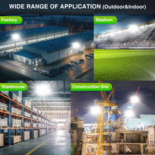 Load image into Gallery viewer, LED Flood Light Outdoor, STASUN Max Series 900W 90000lm 6000K Daylight White IP66 Waterproof, Stadium Lighting Commercial Parking Lot Light, Black