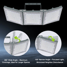 Load image into Gallery viewer, STASUN 900W LED Flood Light, Mini Series Stadium Lighting, 90000LM 6000K Daylight White, IP66 Waterproof, 3 Adjustable Panels