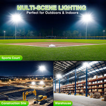 Load image into Gallery viewer, STASUN 900W LED Flood Light, Mini Series Stadium Lighting, 90000LM 6000K Daylight White, IP66 Waterproof, 3 Adjustable Panels
