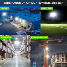 Load image into Gallery viewer, LED Flood Light Outdoor, STASUN Max Series 900W 90000lm 6000K Daylight White IP66 Waterproof, Stadium Lighting Commercial Parking Lot Light, Gray