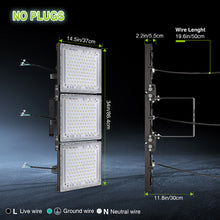 Load image into Gallery viewer, STASUN 900W LED Flood Light, Mini Series Stadium Lighting, 90000LM 6000K Daylight White, IP66 Waterproof, 3 Adjustable Panels