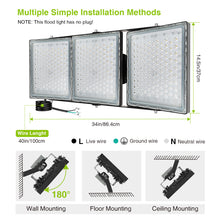 Load image into Gallery viewer, LED Flood Lights Outdoor, STASUN Max Series 900W 90000LM 6000K Dusk to Dawn Outdoor Lighting with Photocell, IP66 Waterproof, 3 Heads Adjustable Wide Outside Lighting for Parking Lot, Yard, Street, Stadium