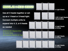 Load image into Gallery viewer, STASUN 900W LED Flood Light, Mini Series Stadium Lighting, 90000LM 6000K Daylight White, IP66 Waterproof, 3 Adjustable Panels