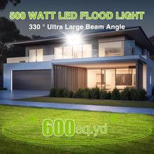 Load image into Gallery viewer, LED Flood Light Outdoor, STASUN Max Series 500W 50000lm 6000K Daylight White IP66 Waterproof, Stadium Lighting Commercial Parking Lot Light, Black