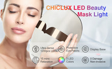 Load image into Gallery viewer, CHICLUX 3-Color Light Therapy Facial Mask - Red, Blue, and Yellow Light Therapy for Skin Rejuvenation, Anti-Aging, and Acne Treatment - Home Use Facial Mask with Clinically Proven Skin Care Technology for Youthful, Glowing Skin
