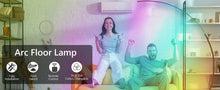 Load image into Gallery viewer, CHICLUX RGBW Arc Floor Lamp, Dimmable LED Floor Lamp with RGBW, Ultra Bright, Modern Standing Tall Lamp with Remote Reading Floor Lamp for Living Room Bedroom Office