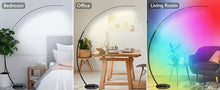 Load image into Gallery viewer, CHICLUX RGBW Arc Floor Lamp, Dimmable LED Floor Lamp with RGBW, Ultra Bright, Modern Standing Tall Lamp with Remote Reading Floor Lamp for Living Room Bedroom Office