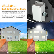 Load image into Gallery viewer, 300W Dusk to Dawn LED Flood Light, STASUN 27000lm Super Bright Outdoor Lighting, 5000K Daylight White, IP65 Waterproof Wide Angle Exterior Lighting LED Security Area Light for Yard, Patio, Parking Lot
