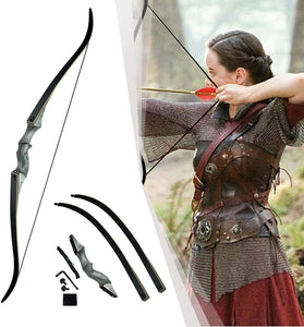 GLURAK Black Hunter Takedown Recurve Bow, 60" Right Handed with Ergonomic Design for Outdoor Training Practice