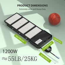 Load image into Gallery viewer, STASUN 800W 1000W 1200W LED Stadium Lights Outdoor – Ultra Series High Power, ETL Certified, 150LM/W, 5000K Daylight, 100-277V, IP67 Waterproof Flood Lights

