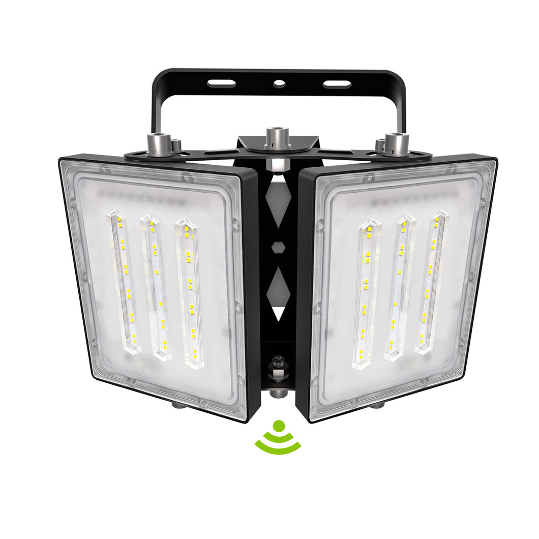 LED Flood Lights Outdoor, 100W 10000LM 6000K Dusk to Dawn Outdoor Lighting with Photocell, IP66 Waterproof, 2 Heads Adjustable Wide Outside Lighting for Parking Lot, Yard, Street, Stadium