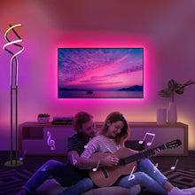 Load image into Gallery viewer, Modern RGB Spiral Floor Lamp, Dimmable LED Floor Lamp with RGBW, Ultra Bright, Standing Tall Lamp with Remote Reading Floor Lamp for Living Room Bedroom Office
