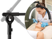 Load image into Gallery viewer, CHICLUX Lash Light for Eyelash Tech, 22 Inch Foldable Floor Lash Lamp for Eyelash Extensions, Dimmable LED Half Moon Lash Light with Phone Holder and Wheeled Base, Esthetician Light for Eyelash, Tattoo
