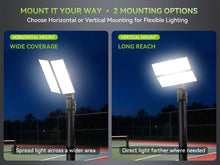 Load image into Gallery viewer, LED 200W Parking Lot Light, Outdoor Street Light, Optional Photocell 30,000LM, POLE MOUNT / WALL MOUNT, 2-Head Adjustable, 360° Rotation &amp; 120° Tilt, Horizontal/Vertical Mount, IP66, 100–277V, ETL, Hardwired
