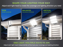 Load image into Gallery viewer, LED 300W Parking Lot Light, Outdoor Street Light, Optional Photocell 45,000LM, POLE MOUNT / WALL MOUNT, 2-Head Adjustable, 360° Rotation &amp; 120° Tilt, Horizontal/Vertical Mount, IP66, 100–277V, ETL, Hardwired
