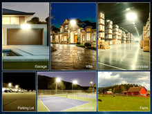 Load image into Gallery viewer, STASUN LED Flood Light Outdoor, 150W 15000lm 3000K Warm White IP66 Waterproof, Commercial Parking Lot Light,3 Heads for Yard Street Stadium House Floodlight Bright Security Lights for Outdoor Area
