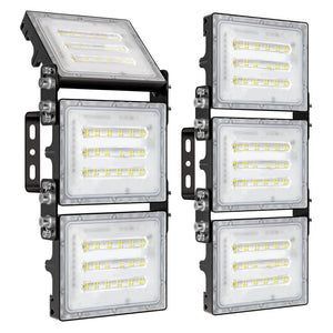 STASUN 2 Pack 150W LED Flood Lights, Mini Series Outdoor Floodlight, 15000LM 6000K Daylight White IP66 Waterproof 3 Adjustable Heads