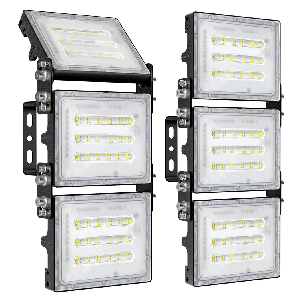 STASUN 2 Pack 150W LED Flood Lights, Mini Series Outdoor Floodlight, 15000LM 6000K Daylight White IP66 Waterproof 3 Adjustable Heads