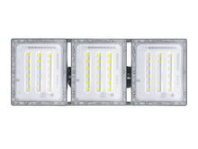 Load image into Gallery viewer, STASUN LED Flood Light Outdoor, 150W 15000lm 3000K Warm White IP66 Waterproof, Commercial Parking Lot Light,3 Heads for Yard Street Stadium House Floodlight Bright Security Lights for Outdoor Area
