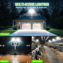Load image into Gallery viewer, STASUN 150W LED Flood Light with Plug, Mini Series Outdoor Floodlight, 15000LM 6000K Daylight White, IP66 Waterproof, 3 Adjustable Heads, LED Exterior Flood Light for Backyard, Driveway, Garage, Patio
