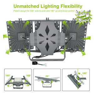 STASUN LED Flood Light Outdoor, 150W 15000lm 3000K Warm White IP66 Waterproof, Commercial Parking Lot Light,3 Heads for Yard Street Stadium House Floodlight Bright Security Lights for Outdoor Area