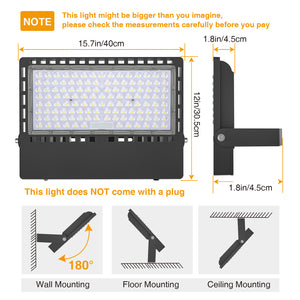 STASUN 𝟮𝟰𝟬𝗪 36000LM LED Stadium Flood Lights, Professional Grade Security Lights - High-Intensity, Energy-Efficient, and Long-Lasting 5000K for Yard, Sports, Street, Commercial, Outdoor