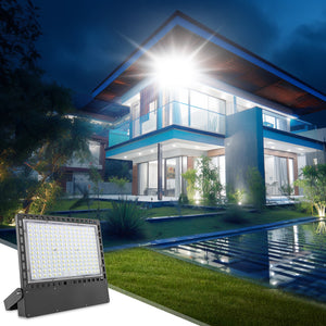 400W 60000LM Dusk to Dawn LED Stadium Flood Lights - Photocell, Professional Grade Security Lights - High-Intensity, Energy-Efficient, 5000K for Yard, Sports, Street