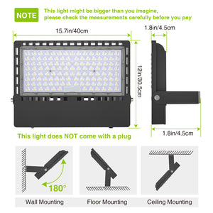 STASUN 300W 45000LM LED Stadium Flood Lights, Professional Grade Security Lights - High-Intensity, Energy-Efficient, and Long-Lasting 5000K for Yard, Sports, Street, Outdoor