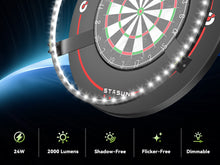 Load image into Gallery viewer, STASUN 360° Dartboard Light,White LED Darts Lighting,Dimmable Dart Board Surround Ring Lighting System, 24W 6500K Magnetic Darts Light and Accessories for The Whole Board
