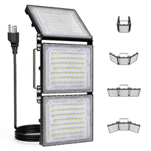Load image into Gallery viewer, STASUN 600W LED Flood Light with Plug, Mini Series Stadium Light, 60000LM 6000K Daylight, IP66 Waterproof, 3 Adjustable Panel, Outdoor Sports Lighting for Basketball Court, Parking Lot, Baseball Field
