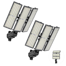Load image into Gallery viewer, LED 300W Parking Lot Light, Outdoor Street Light, Optional Photocell 45,000LM, POLE MOUNT / WALL MOUNT, 2-Head Adjustable, 360° Rotation &amp; 120° Tilt, Horizontal/Vertical Mount, IP66, 100–277V, ETL, Hardwired
