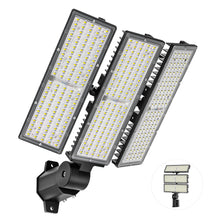 Load image into Gallery viewer, LED 300W Parking Lot Light, Outdoor Street Light, Optional Photocell 45,000LM, POLE MOUNT / WALL MOUNT, 2-Head Adjustable, 360° Rotation &amp; 120° Tilt, Horizontal/Vertical Mount, IP66, 100–277V, ETL, Hardwired
