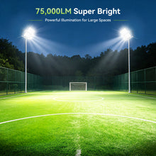 Load image into Gallery viewer, LED 500W Parking Lot Light, Outdoor Street Light, Optional Photocell 75,000LM, POLE MOUNT / WALL MOUNT, 2-Head Adjustable, 360° Rotation &amp; 120° Tilt, Horizontal/Vertical Mount, IP66, 100–277V, ETL, Hardwired
