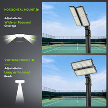 Load image into Gallery viewer, LED 200W Parking Lot Light, Outdoor Street Light, Optional Photocell 30,000LM, POLE MOUNT / WALL MOUNT, 2-Head Adjustable, 360° Rotation &amp; 120° Tilt, Horizontal/Vertical Mount, IP66, 100–277V, ETL, Hardwired
