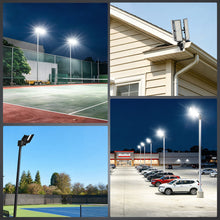 Load image into Gallery viewer, LED 300W Parking Lot Light, Outdoor Street Light, Optional Photocell 45,000LM, POLE MOUNT / WALL MOUNT, 2-Head Adjustable, 360° Rotation &amp; 120° Tilt, Horizontal/Vertical Mount, IP66, 100–277V, ETL, Hardwired

