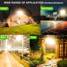Load image into Gallery viewer, STASUN LED Flood Light Outdoor, 150W 15000lm 3000K Daylight White IP66 Waterproof, Commercial Parking Lot Light,3 Heads for Yard Street Stadium House Floodlight Bright Security Lights for Outdoor Area
