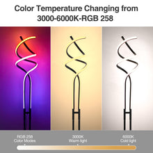 Load image into Gallery viewer, Modern RGB Spiral Floor Lamp, Dimmable LED Floor Lamp with RGBW, Ultra Bright, Standing Tall Lamp with Remote Reading Floor Lamp for Living Room Bedroom Office
