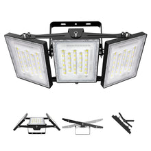 Load image into Gallery viewer, STASUN LED Flood Light Outdoor, 300W 30000lm 3000K Warm White IP66 Waterproof, Commercial Parking Lot Light,3 Heads for Yard Street Stadium House Floodlight Bright Security Lights for Outdoor Area
