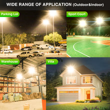 Load image into Gallery viewer, STASUN LED Flood Light Outdoor, 300W 30000lm 3000K Warm White IP66 Waterproof, Commercial Parking Lot Light,3 Heads for Yard Street Stadium House Floodlight Bright Security Lights for Outdoor Area
