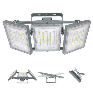 STASUN LED Flood Light Outdoor, 300W 30000lm 3000K Warm White IP66 Waterproof, Commercial Parking Lot Light,3 Heads for Yard Street Stadium House Floodlight Bright Security Lights for Outdoor Area