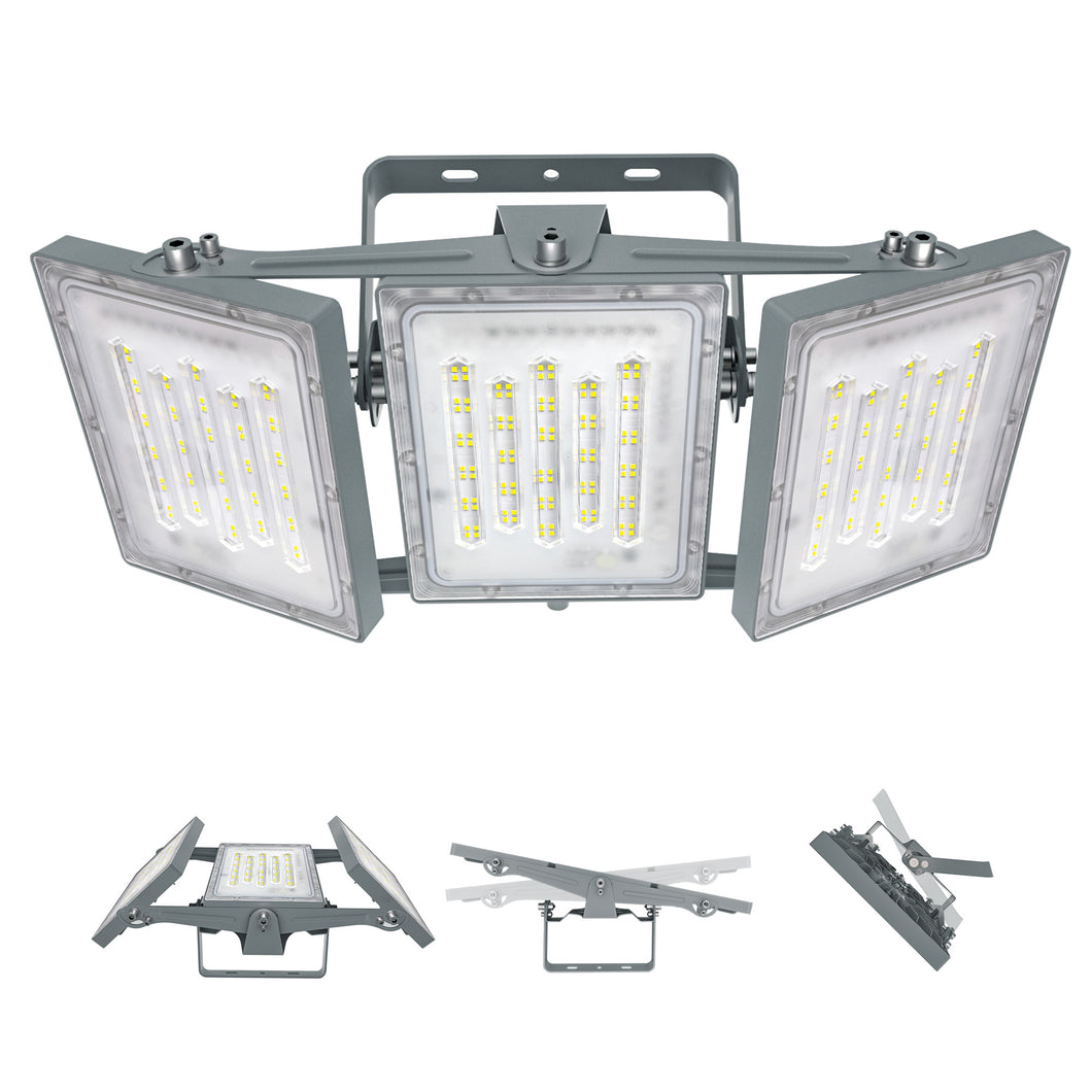 STASUN LED Flood Light Outdoor, 300W 30000lm 3000K Warm White IP66 Waterproof, Commercial Parking Lot Light,3 Heads for Yard Street Stadium House Floodlight Bright Security Lights for Outdoor Area